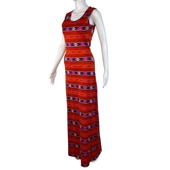 Wrangler Dresses & Skirts - Wrangler Red Orange Western Aztec Sleeveless Scoop Neck Maxi Dress (Sz XS)